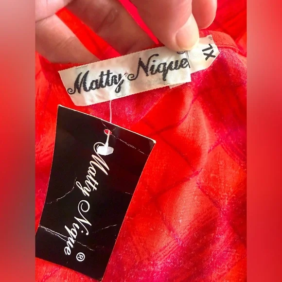 VTG Matty Nique Red Tartan Plaid Maxi Slip Dress NWT 90s Y2K DeadStock XL 8/10 - Picture 8 of 16